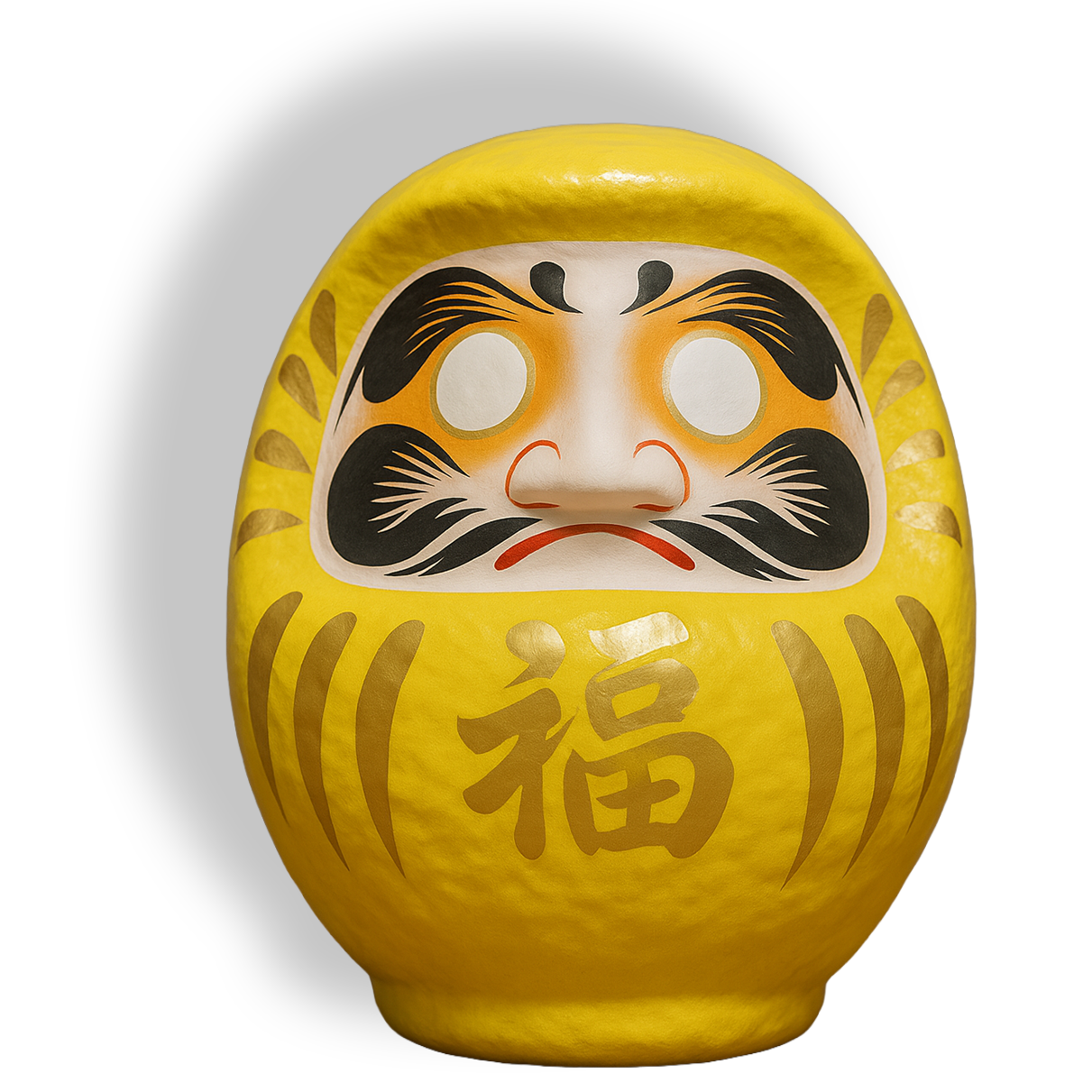 Gelber Daruma – Sicherheit und Stabilität
